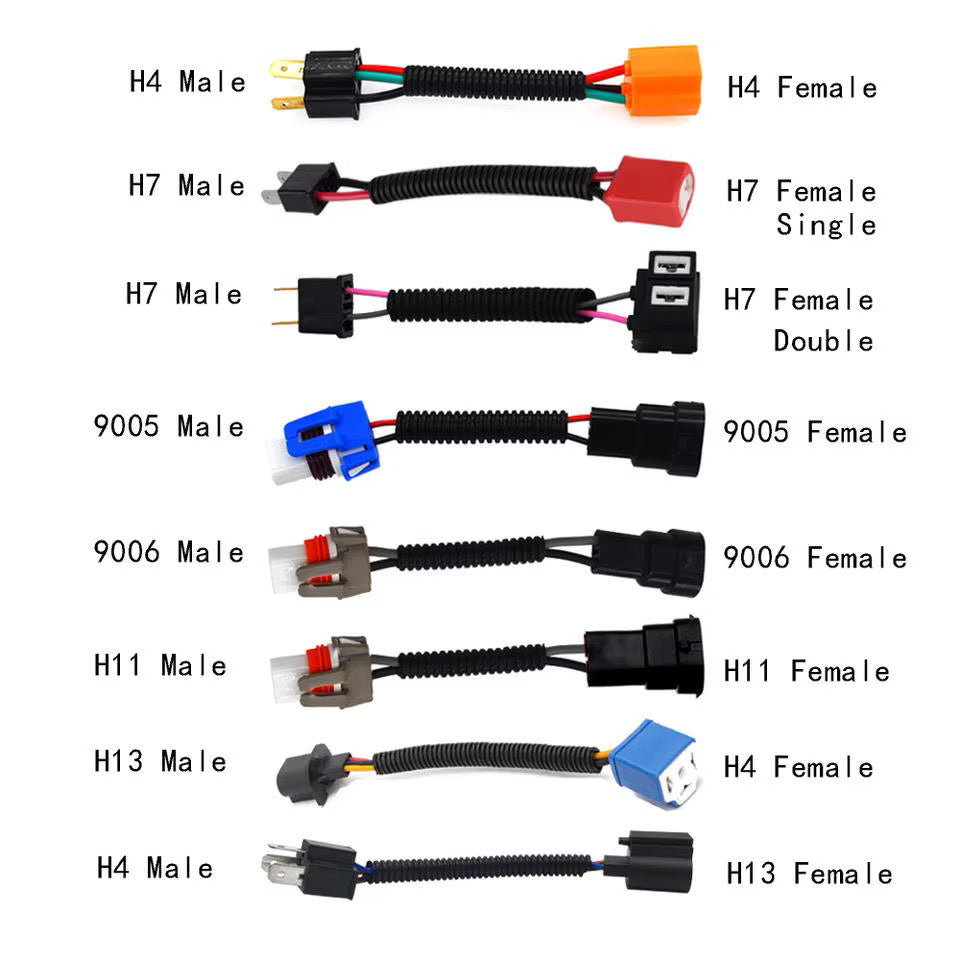 Auto lighting male/female wiring connectors